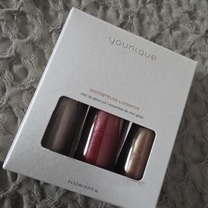 Younique Moodstruck Lucrative Mini Lip Gloss Trio - Brown, Red, Gold